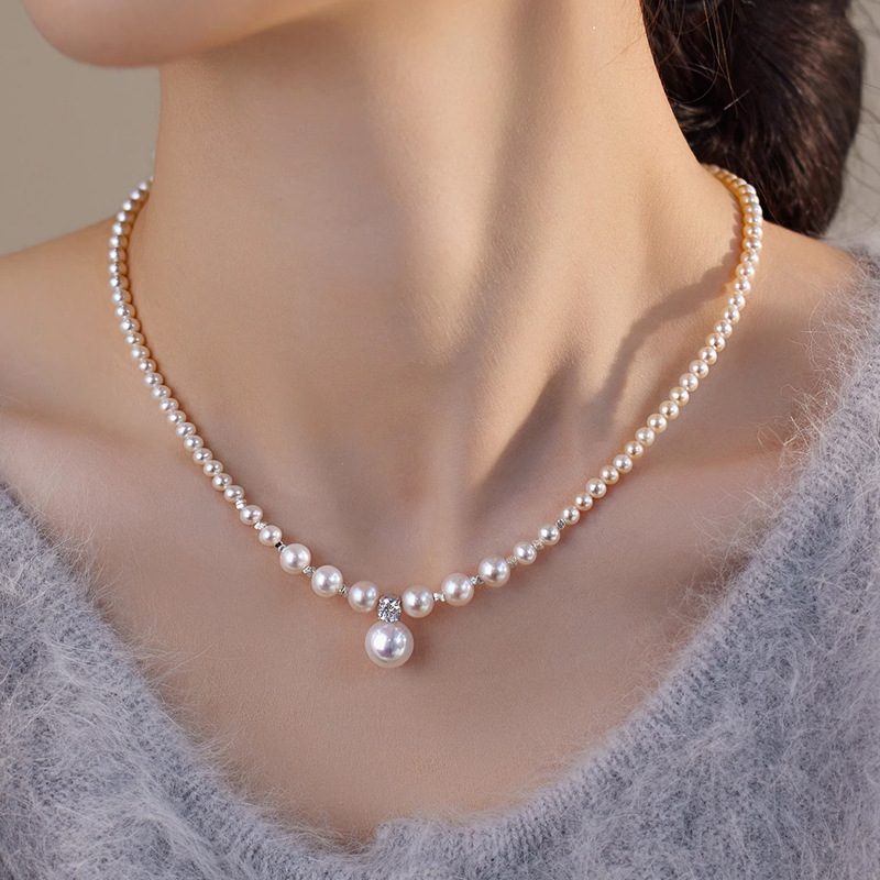✨12-1🔥HOT SALE 50% OFF ❤️ Japan Top Akoya Pearl Diamond Necklace