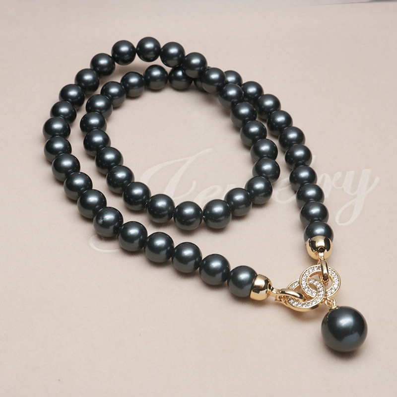 Fashionable Pearl Necklace Niche Micro-paved Zircon Pearl Necklace