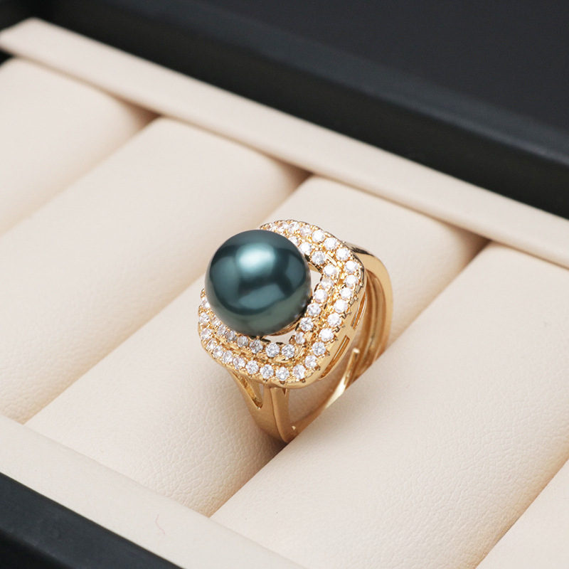 ❤️30k Diamond Classic 18K Gold Akoya Pearl Set Double Trephine