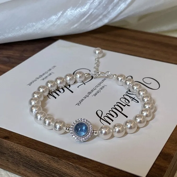 ❤️15k-2 Aquamarine Pearl Set | 925 Sterling Silver
