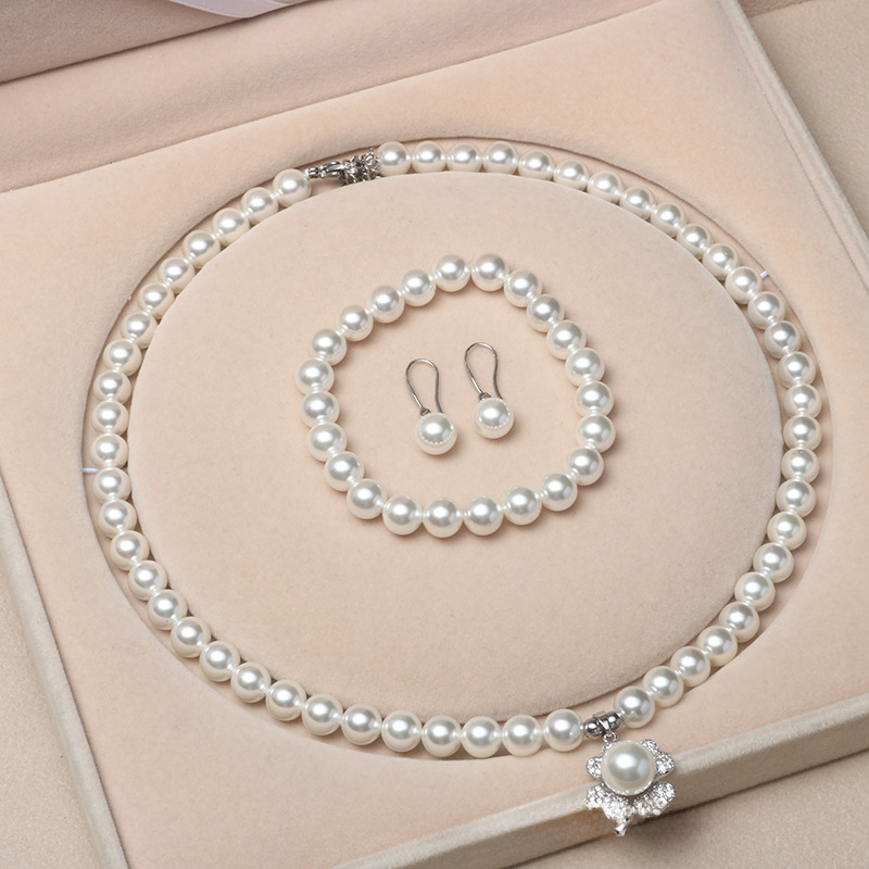 ❤️15k 🔥Four-leaf Clover Pendant Akoya Pearl Jewelry Set