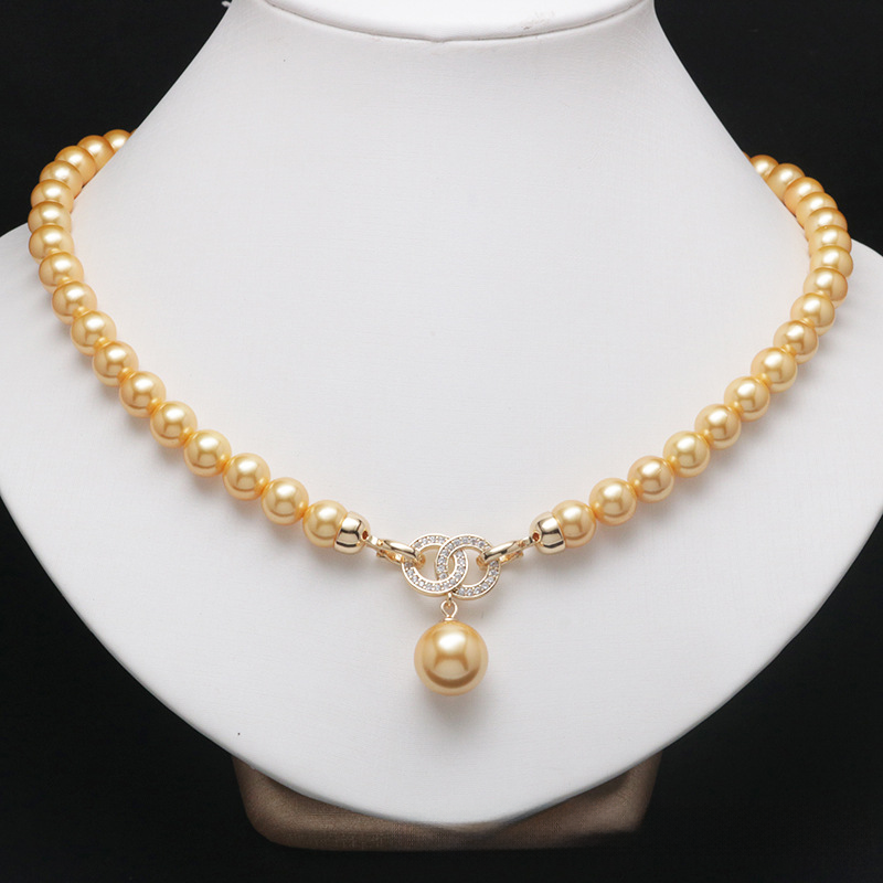 Fashionable Pearl Necklace Niche Micro-paved Zircon Pearl Necklace