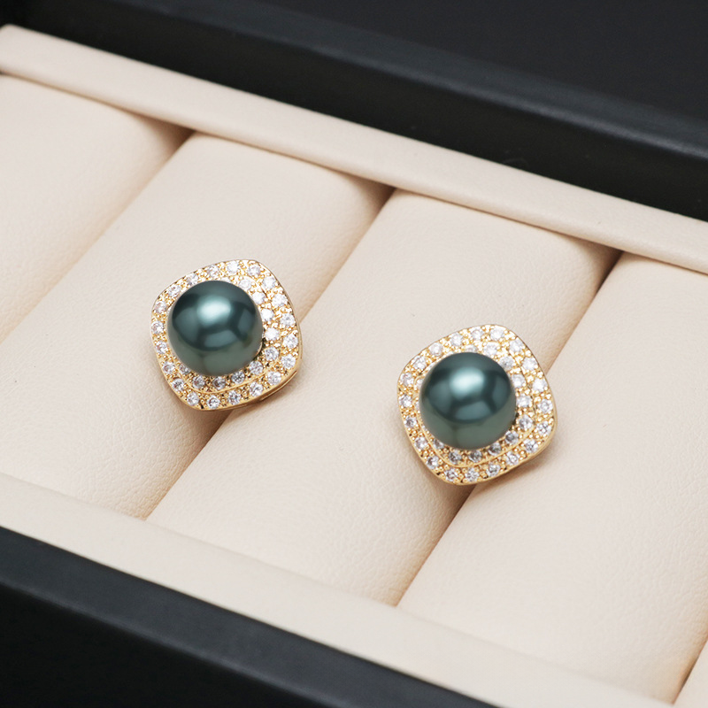 ❤️30k Diamond Classic 18K Gold Akoya Pearl Set Double Trephine