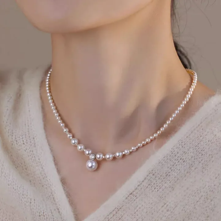 ✨12-1🔥HOT SALE 50% OFF ❤️ Japan Top Akoya Pearl Diamond Necklace