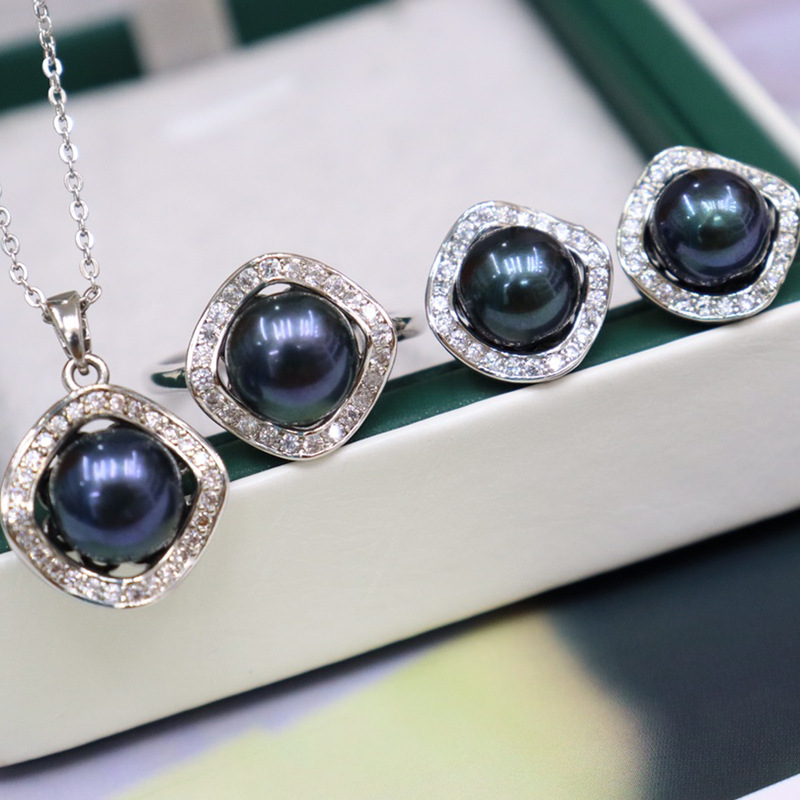 ❤️36k Akoya Pearl Jewelry Three-piece Set (Necklace, Ring, Earrings)