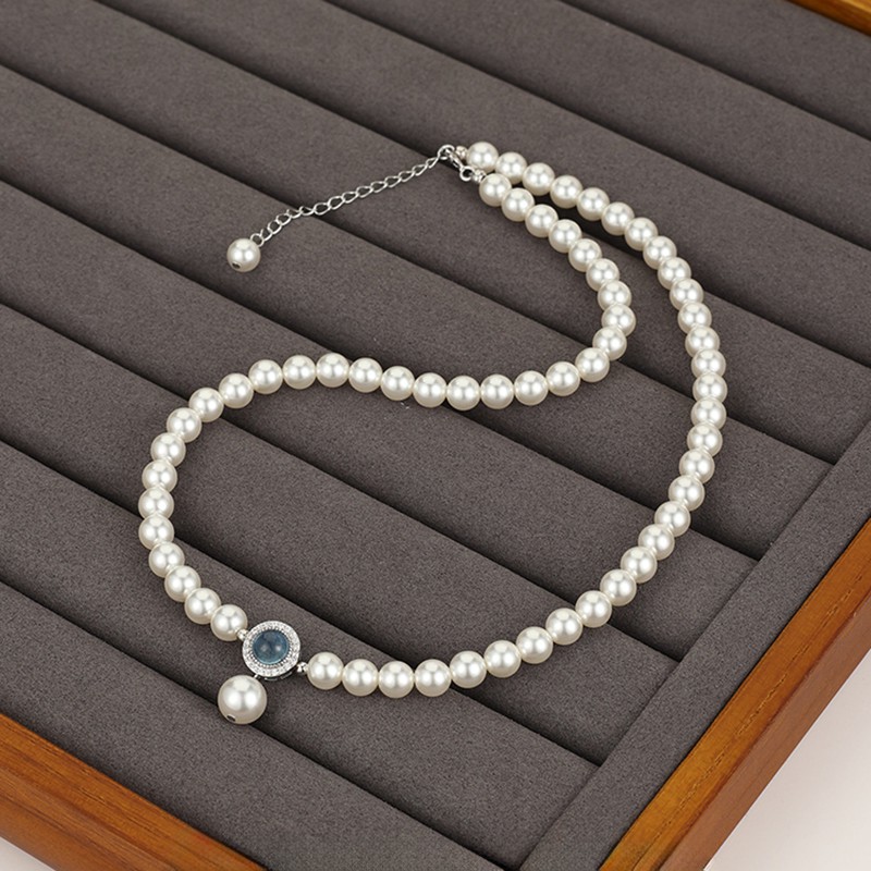❤️15k-2 Aquamarine Pearl Set | 925 Sterling Silver