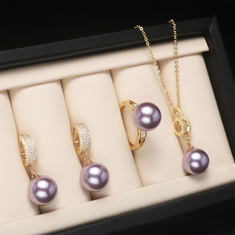 🎁yang 12k Limited Time Promotion🎁Japan Top Akoya Pearl Jewelry Set (Necklace+Earrings+Adjustable ring)