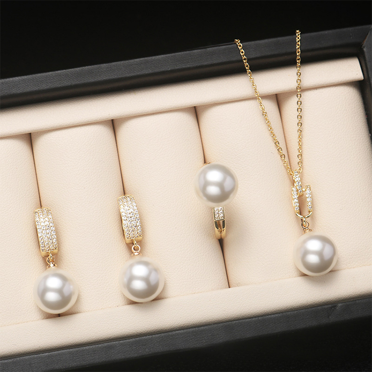🎁yang 12k Limited Time Promotion🎁Japan Top Akoya Pearl Jewelry Set (Necklace+Earrings+Adjustable ring)