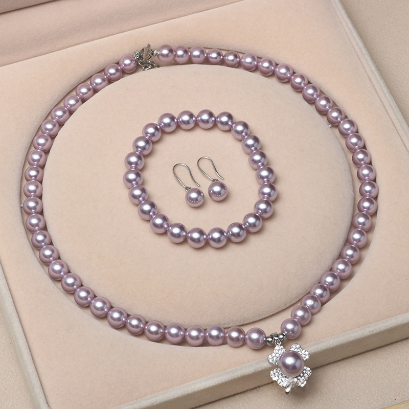 ❤️15k 🔥Four-leaf Clover Pendant Akoya Pearl Jewelry Set